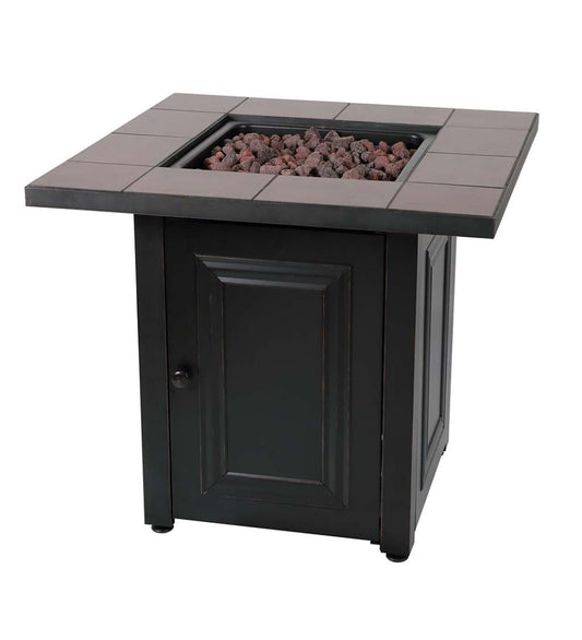 Plow & Hearth Fire Pits Fireplace & Hearth Halifax Propane Gas Fire Pit With Tabletop Insert And Lava Rocks