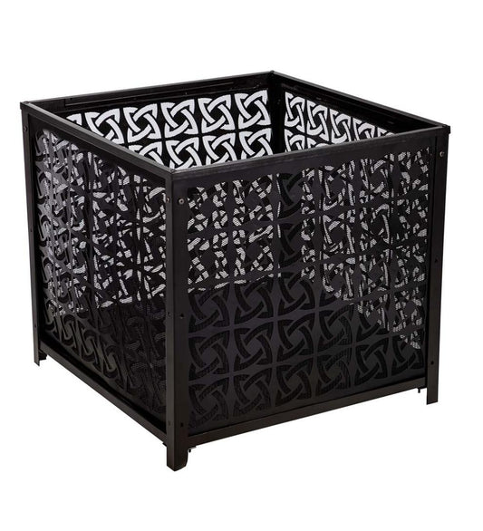 Plow & Hearth Fire Pits Fireplace & Hearth Square Celtic Knot Wood Burning Fire Pit - Black