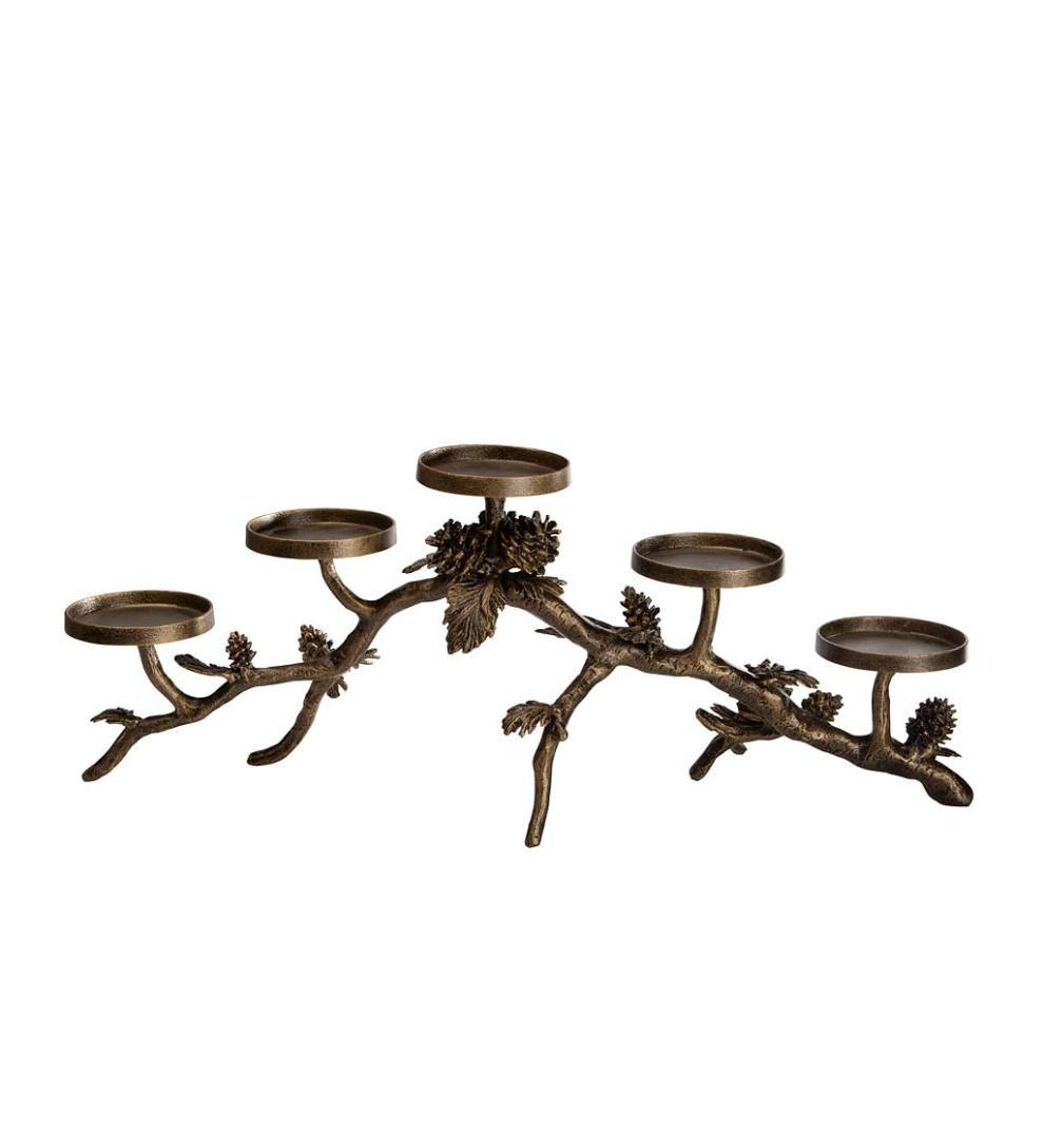 Plow & Hearth Fireplace Candelabras Fireplace & Hearth Pine Cone Cast Aluminum Fireplace Candelabra