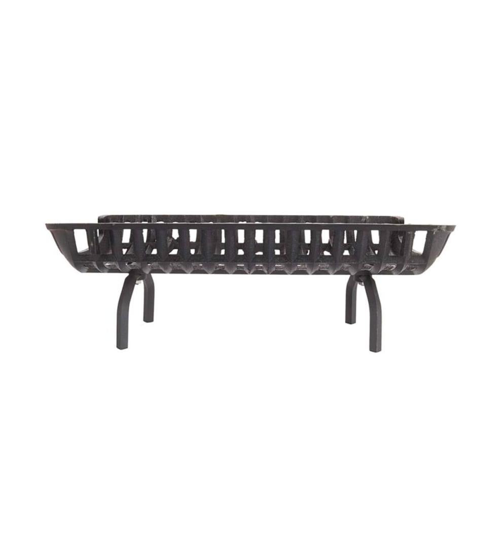 Plow & Hearth Fireplace Grates & Firebacks Fireplace & Hearth Cast Iron Basket Self-Feeding Fireplace Grate