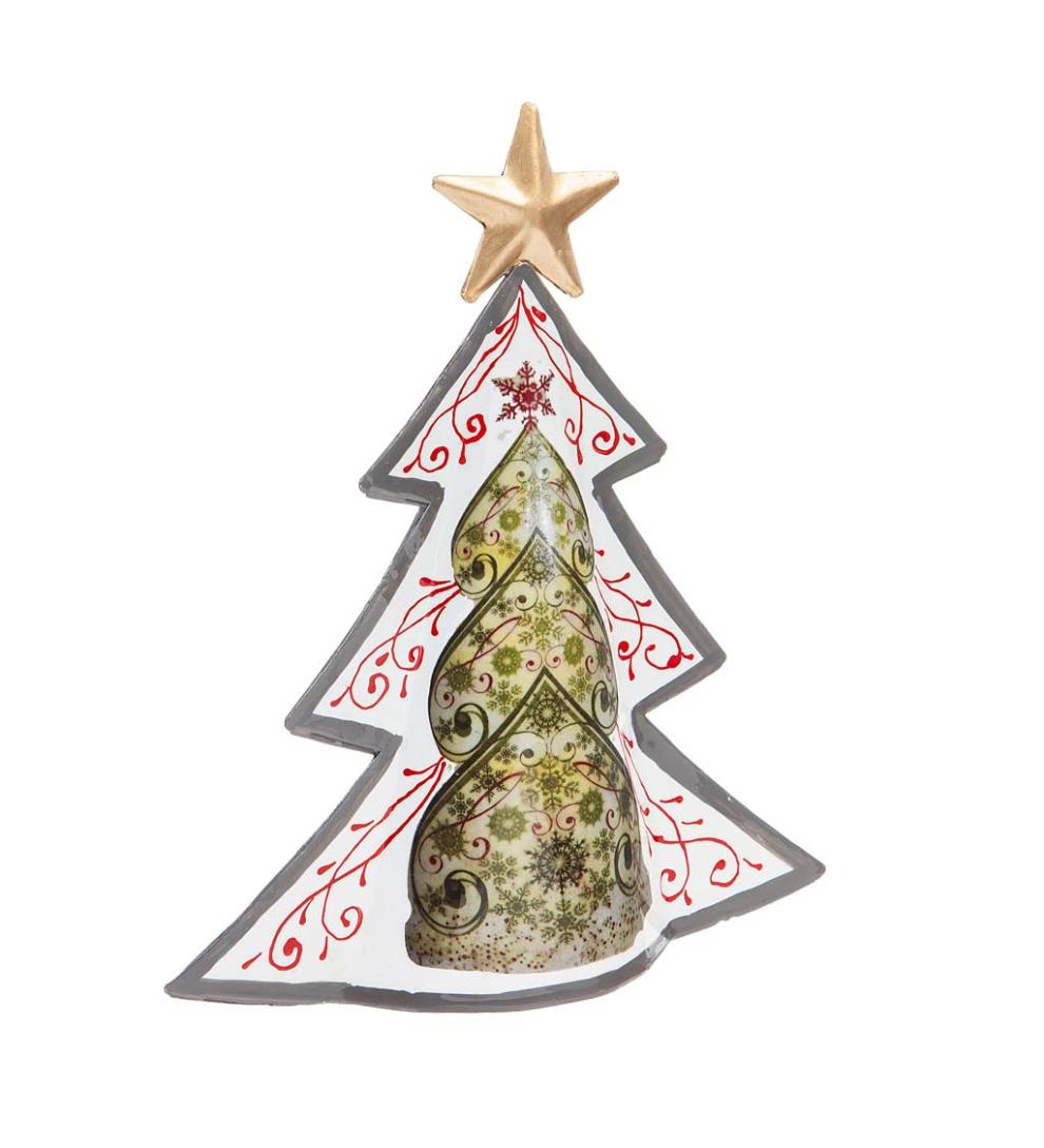 Plow & Hearth Fireplace & Mantel Décor Fireplace & Hearth Colorful Metal Patterned Christmas Trees, Set Of 3