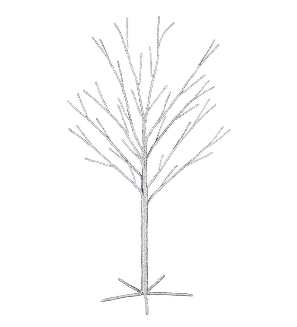 Plow & Hearth Fireplace & Mantel Décor Fireplace & Hearth Silver Holiday Tree