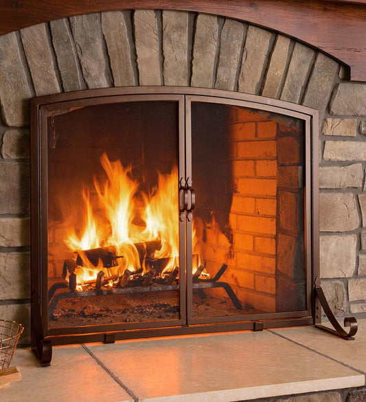 Plow & Hearth Fireplace Screens With Doors Fireplace & Hearth Arched Top Flat Guard Fireplace Screen With Doors