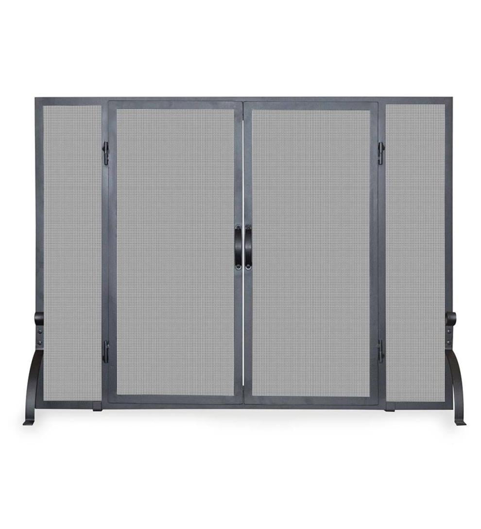 Plow & Hearth Fireplace Screens With Doors Fireplace & Hearth Single Panel Wrought Iron Fireplace Screens With Doors