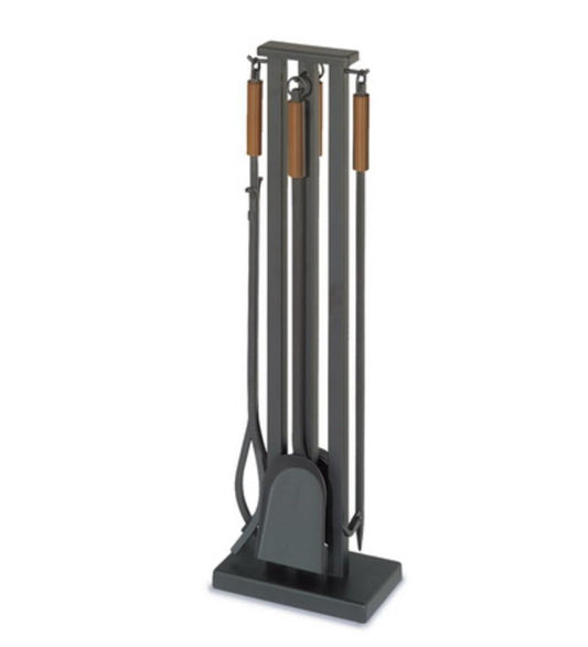 Plow & Hearth Fireplace Tool Sets Fireplace & Hearth Contemporary Fireplace Tool Set - Bronze