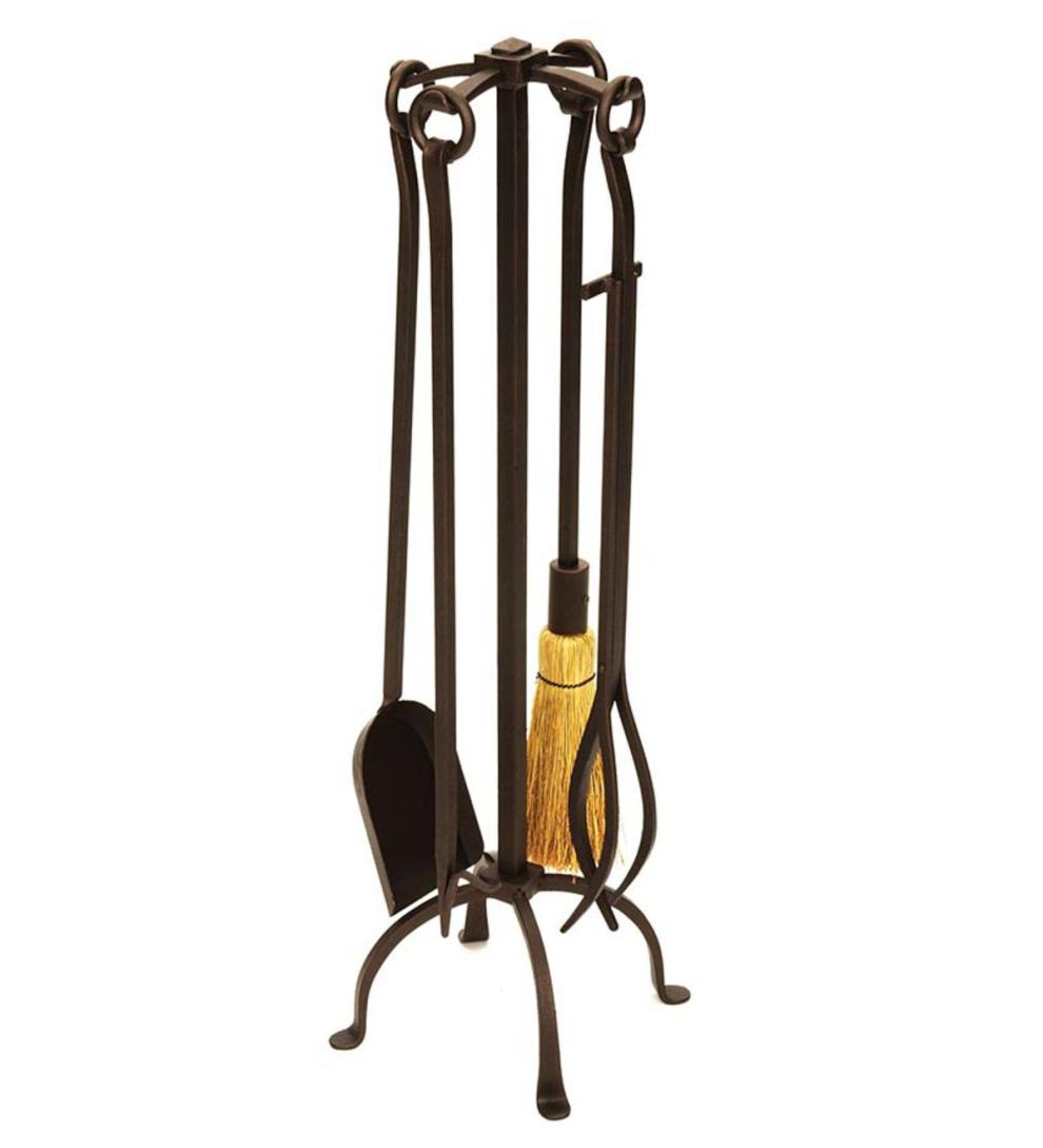 Plow & Hearth Fireplace Tool Sets Fireplace & Hearth English Country 5-Piece Fireplace Tool Set In Bronze Finish - Bronze