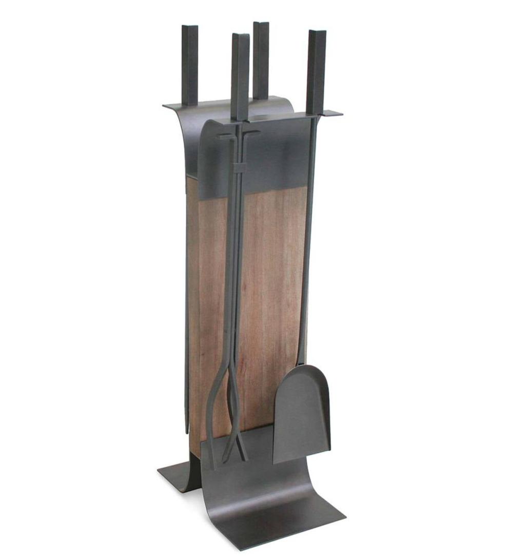 Plow & Hearth Fireplace Tool Sets Fireplace & Hearth Stanton 4-Pc. Fireplace Tool Set With Wood Stand - Iron