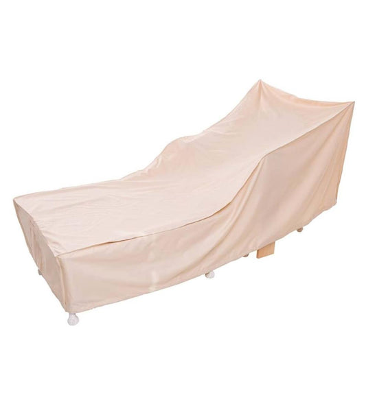 Plow & Hearth Furniture Covers Outdoor Living Deluxe Long Chaise Cover - Tan