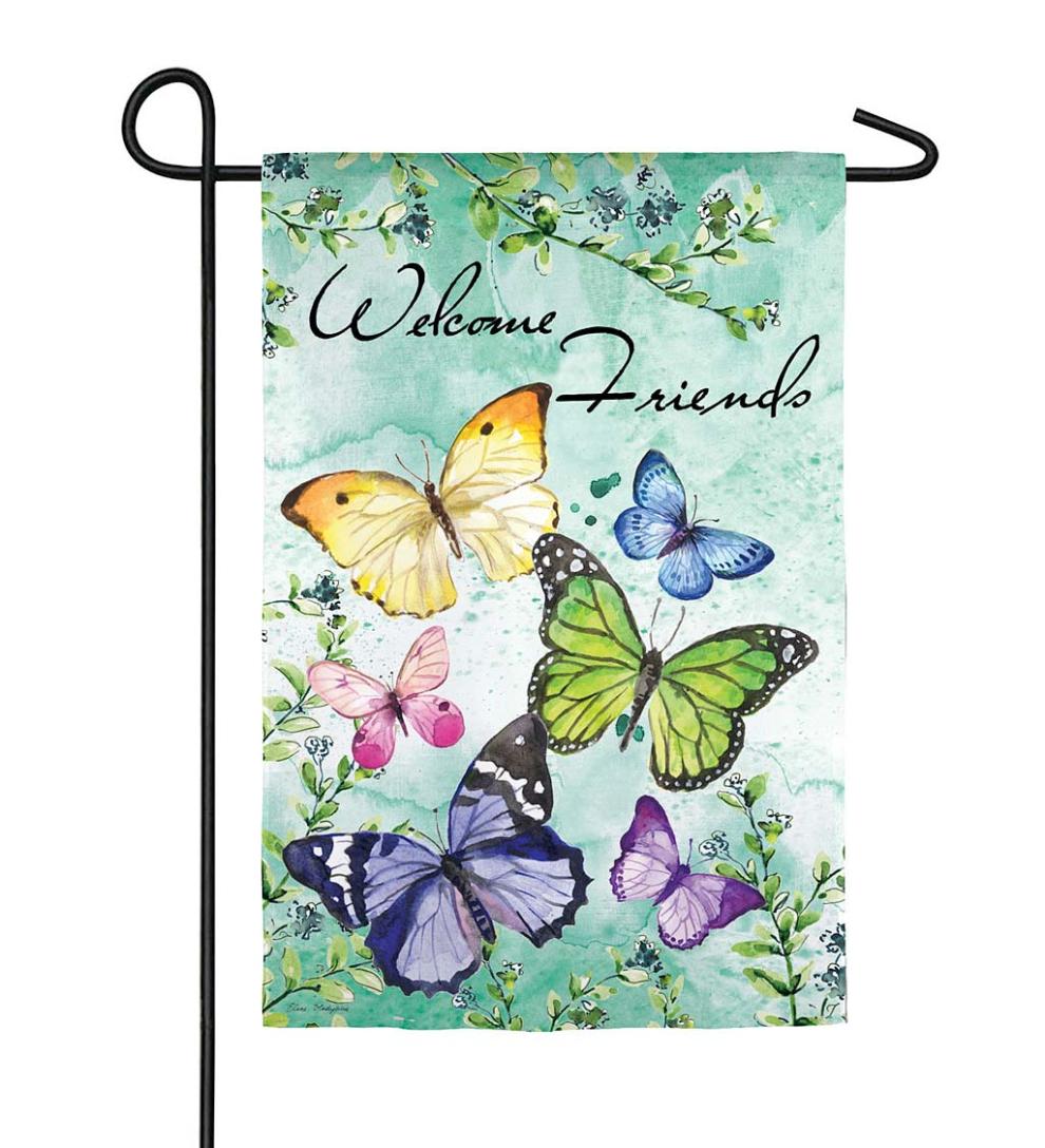 Plow & Hearth Garden Accents Yard & Garden Butterfly Friends Suede Garden Flag