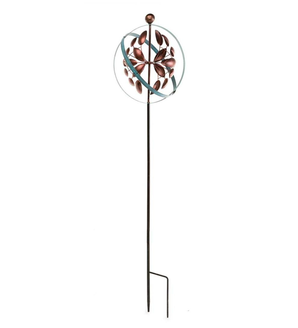 Plow & Hearth Garden Accents Yard & Garden Copper And Verdigris Armillary Sphere Wind Spinner