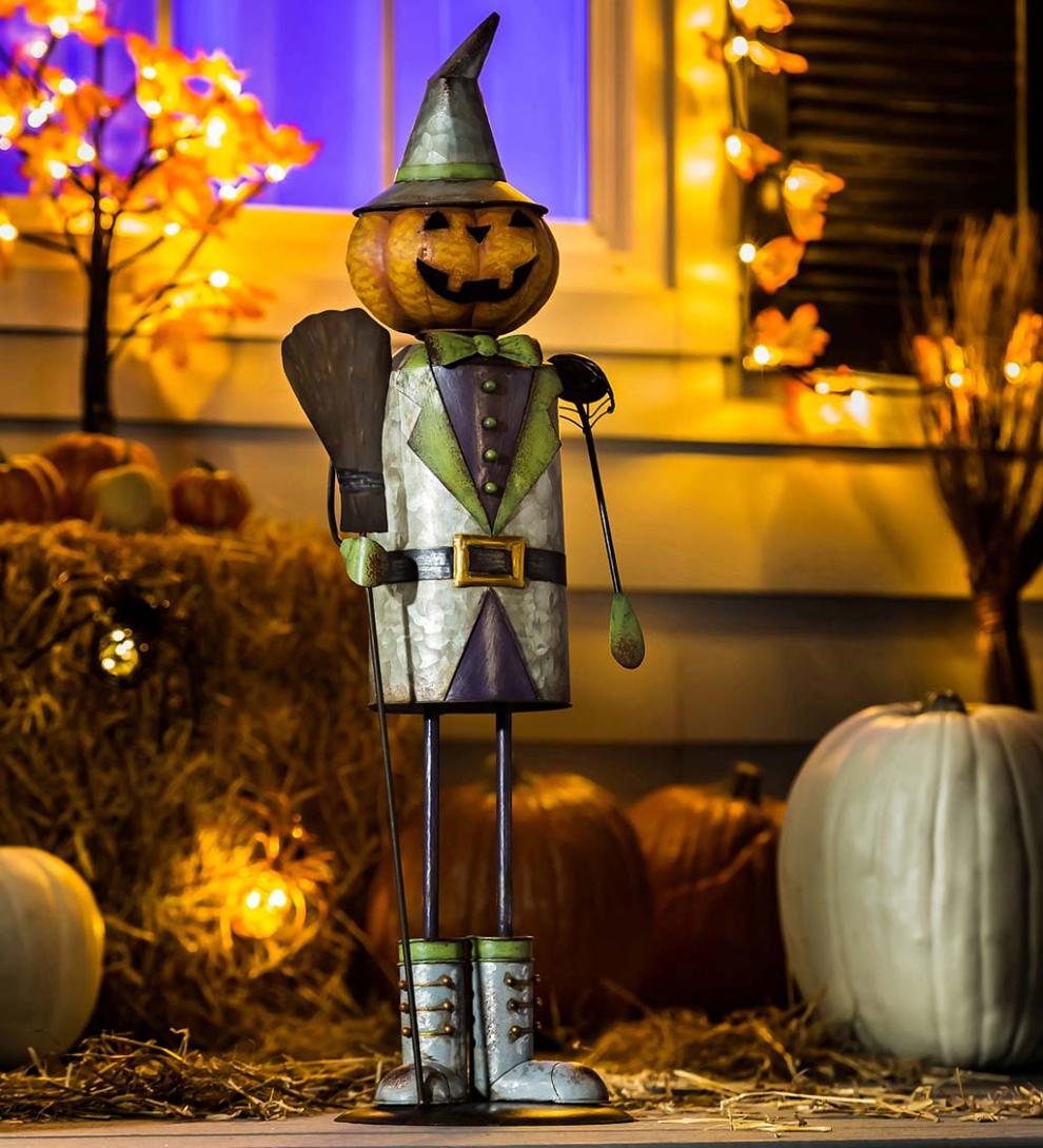 Plow & Hearth Garden Accents Yard & Garden Indoor/Outdoor Pumpkin Witch Garden Statue