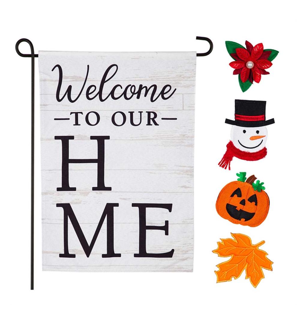Plow & Hearth Garden Accents Yard & Garden Interchangeable Holiday Welcome Flag
