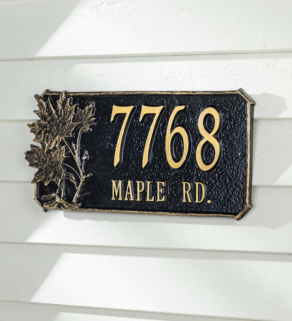 Plow & Hearth Garden Accents Yard & Garden Natural Elements Cast Aluminum Address Plaques