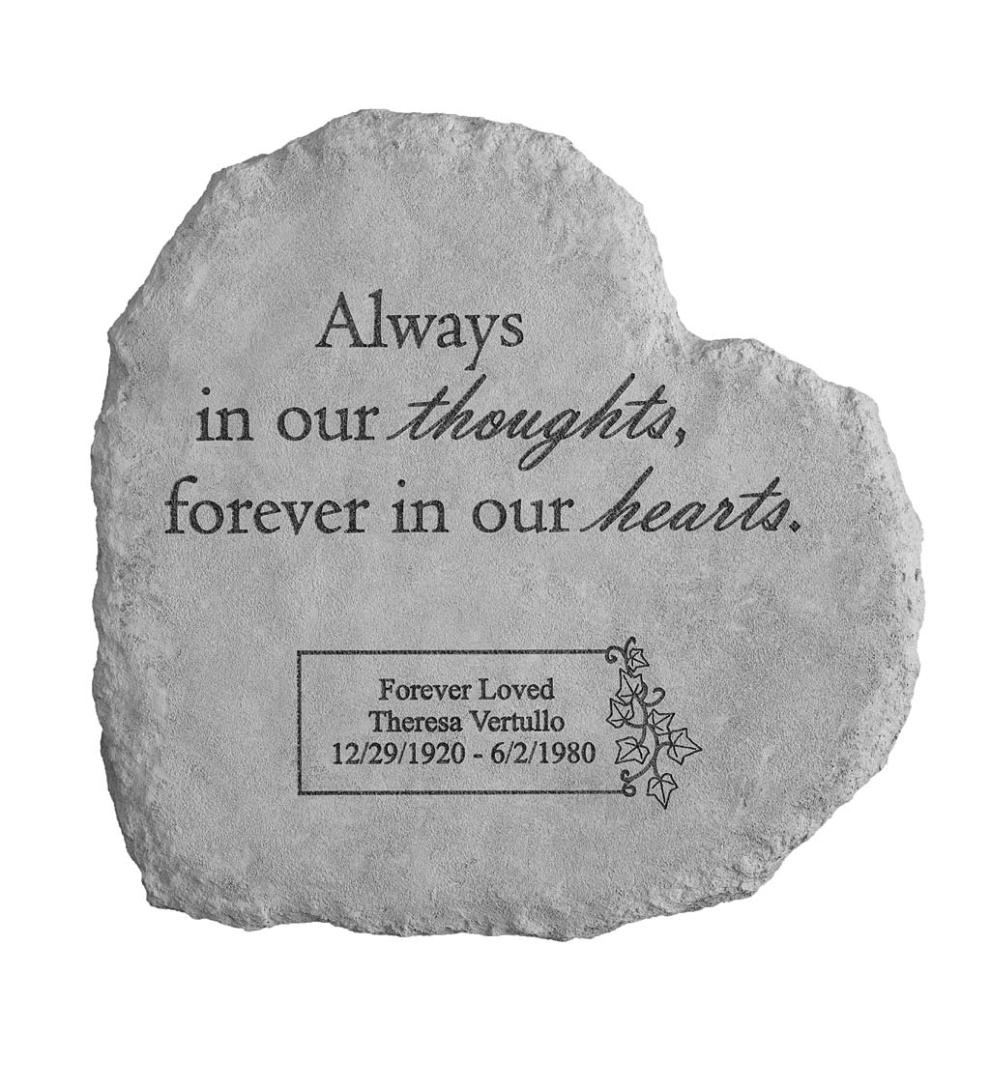 Plow & Hearth Garden Accents Yard & Garden Personalized Always Memorial Heart Garden Stone