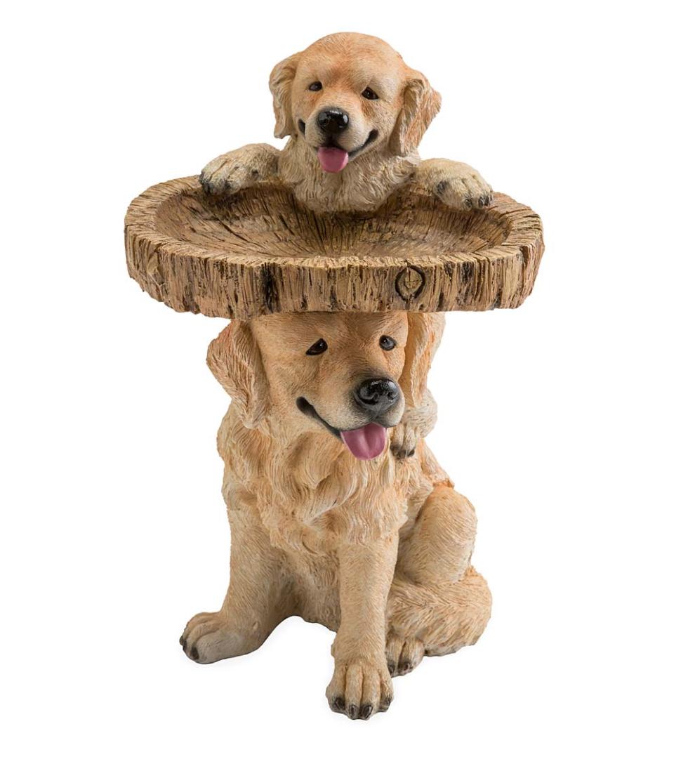 Plow & Hearth Garden Accents Yard & Garden Playful Puppies Birdbath