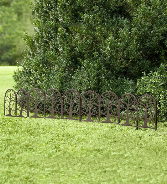 Plow & Hearth Garden Fencing & Edging Yard & Garden Metal Garden Edging With Tree Of Life Design