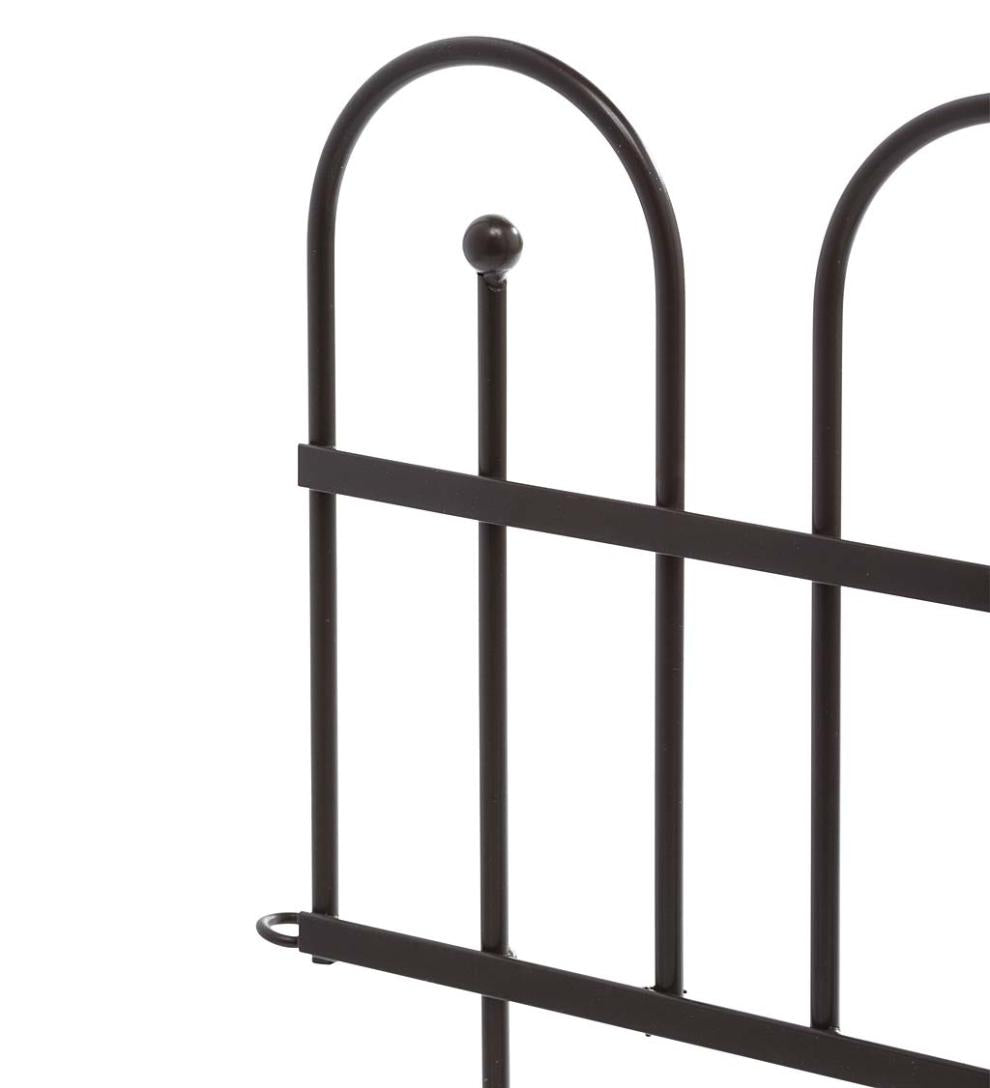 Plow & Hearth Garden Fencing & Edging Yard & Garden Scrollwork Wrought Iron Edging With Ground Stakes And Gunmetal Finish