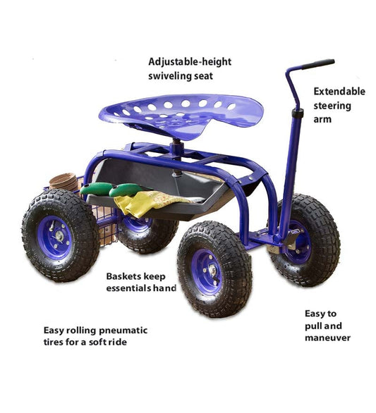 Plow & Hearth Garden Tools Yard & Garden Scoot-N-Do Garden Seat In Iris