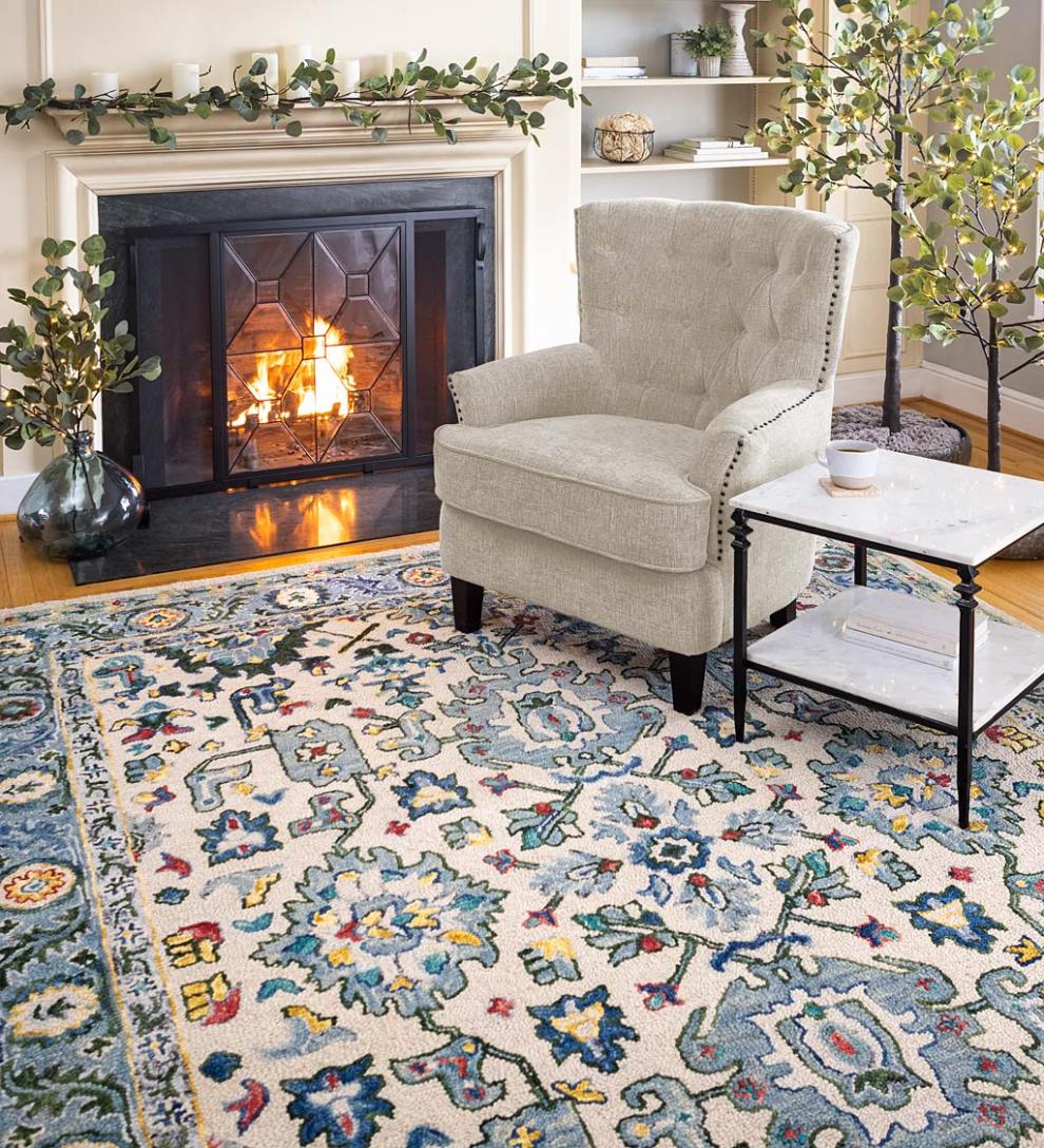 Plow & Hearth Hearth Rugs Fireplace & Hearth Mountain Run 100% Wool Rug
