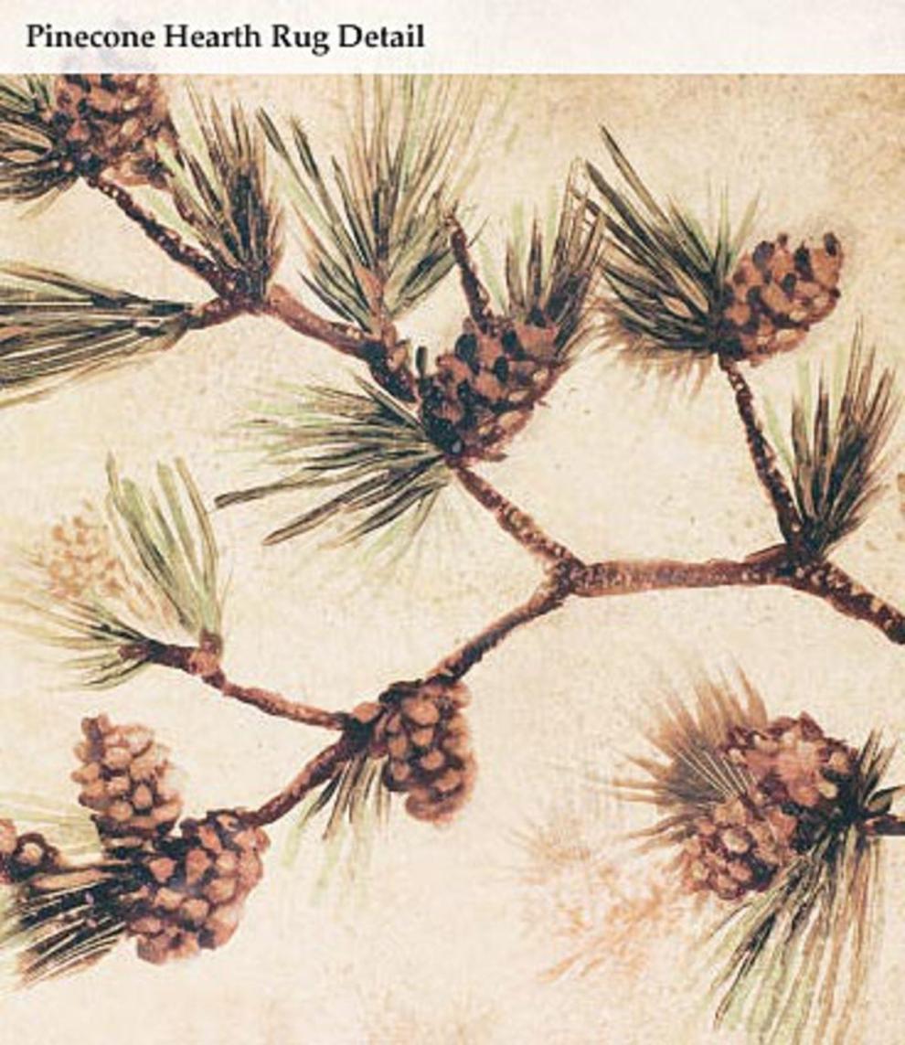 Plow & Hearth Hearth Rugs Fireplace & Hearth Pine Cone Hearth Rug