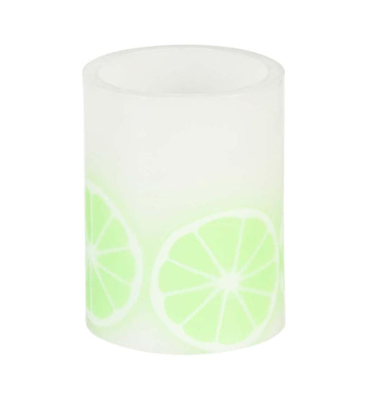 Plow & Hearth Home Accents Indoor Living Citrus Fruit Led Wax Battery-Operated Pillar Candles, Set Of 3