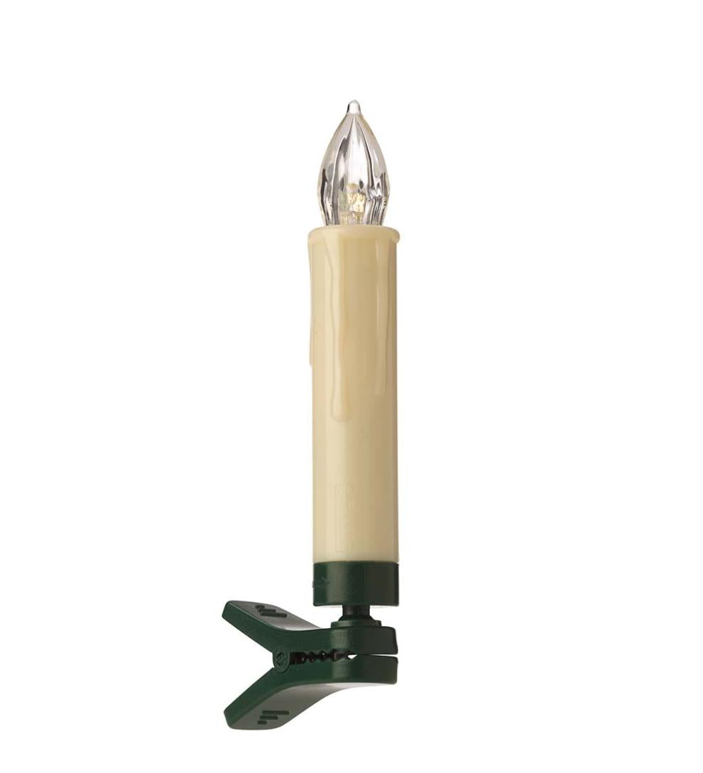 Plow & Hearth Home Accents Indoor Living Clip-On Christmas Tree Candle Lights, Set Of 10