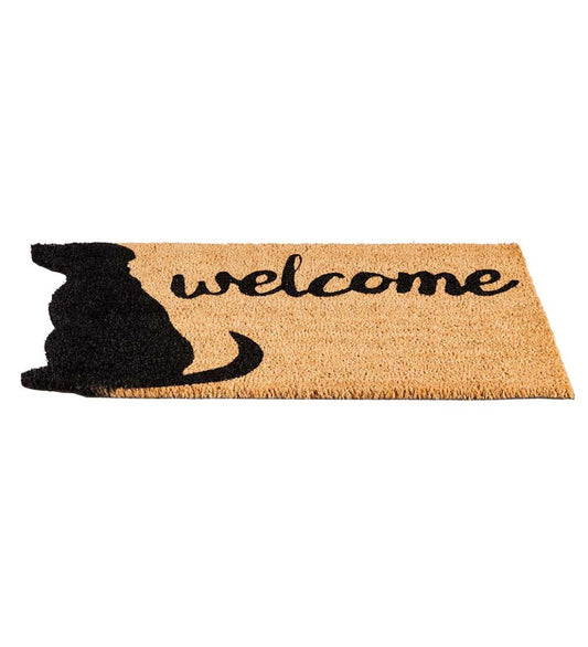 Plow & Hearth Home Accents Indoor Living Coir Fiber Dog Silhouette Welcome Mat