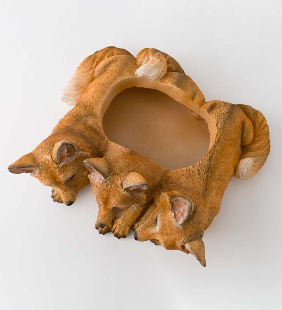 Plow & Hearth Home Accents Indoor Living Fox Kit Triplets Planter