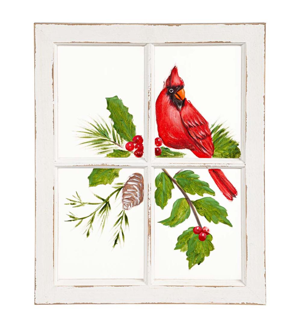 Plow & Hearth Home Accents Indoor Living Holiday Cardinal Window Wall Art