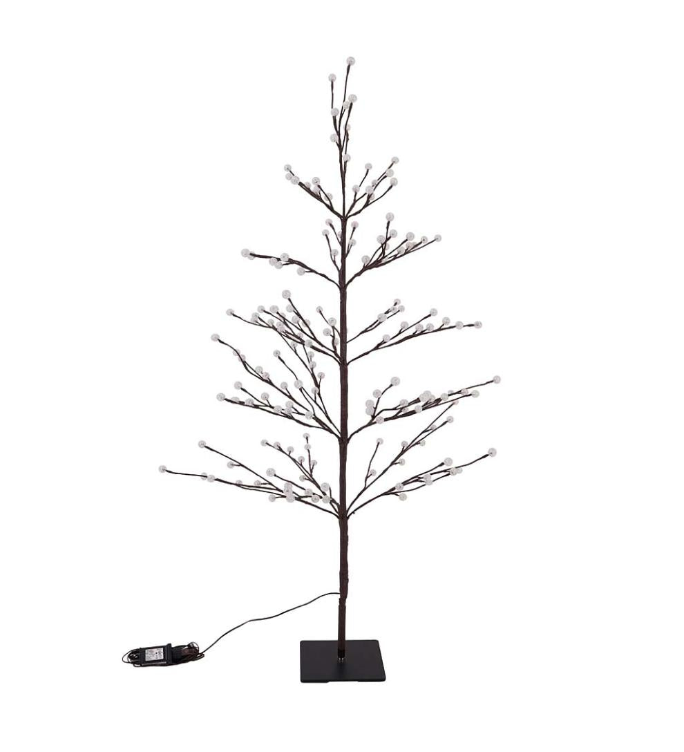 Plow & Hearth Home Accents Indoor Living Indoor/Outdoor Electric Lighted Mini Globe Trees