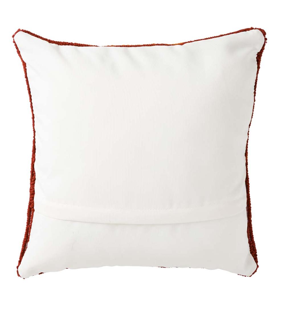 Plow & Hearth Home Accents Indoor Living Indoor/Outdoor Fall Bounty Hand Hooked Polypropylene Throw Pillow