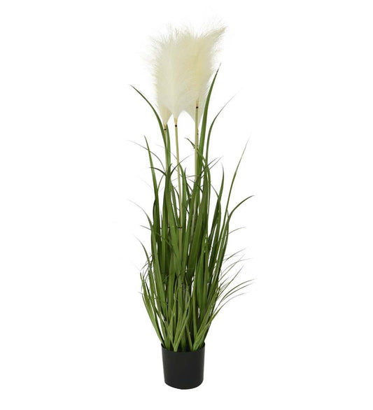 Plow & Hearth Home Accents Indoor Living Indoor/Outdoor Faux Pampas Grass Potted Plant