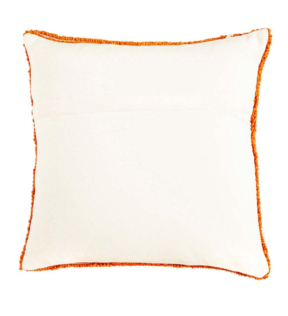 Plow & Hearth Home Accents Indoor Living Indoor/Outdoor Hooked Hello Fall Throw Pillow