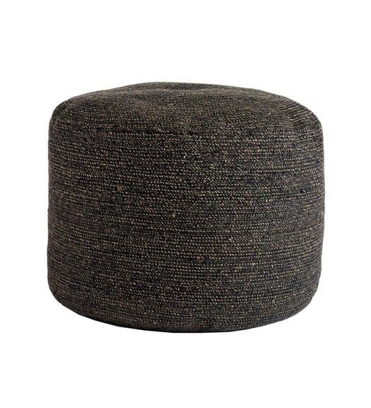 Plow & Hearth Home Accents Indoor Living Melia Jute Pouf - Black
