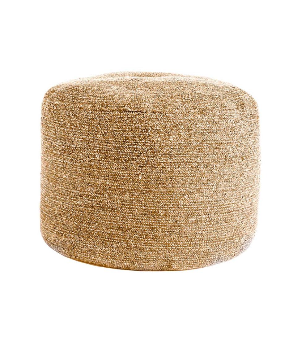 Plow & Hearth Home Accents Indoor Living Melia Jute Pouf - Black