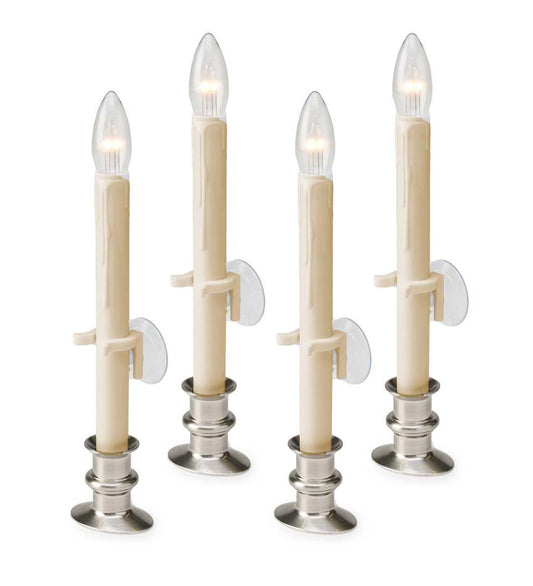 Plow & Hearth Home Accents Indoor Living Suction Cup Window Candle Set With Timer And Remote