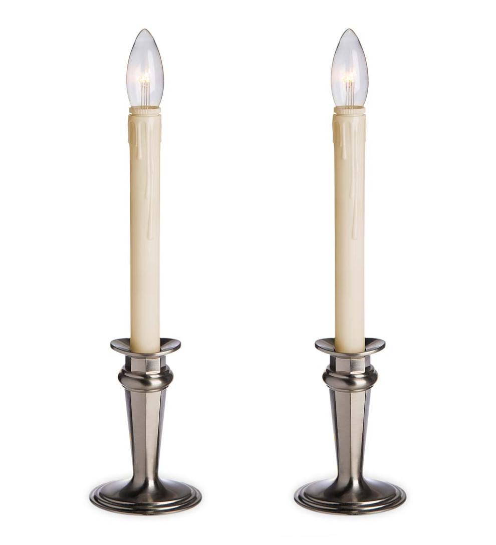 Plow & Hearth Home Accents Indoor Living Traditional Adjustable Window Candles With Timer And Remote