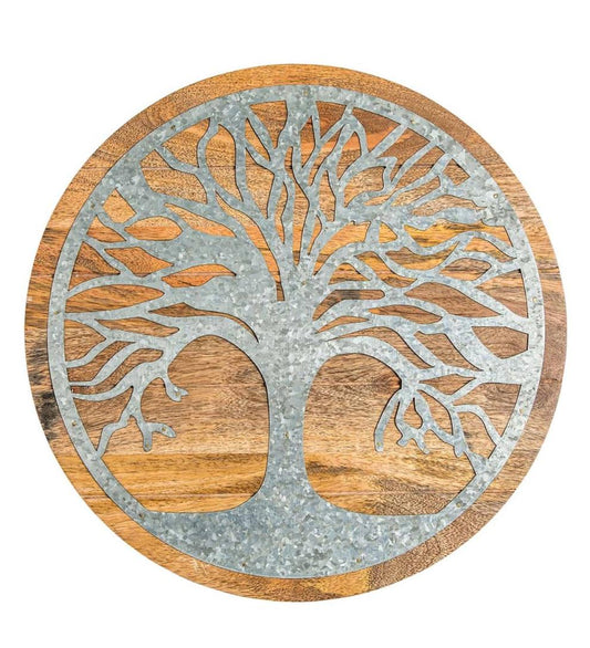 Plow & Hearth Home Accents Indoor Living Tree Of Life Wood And Metal Wall Art
