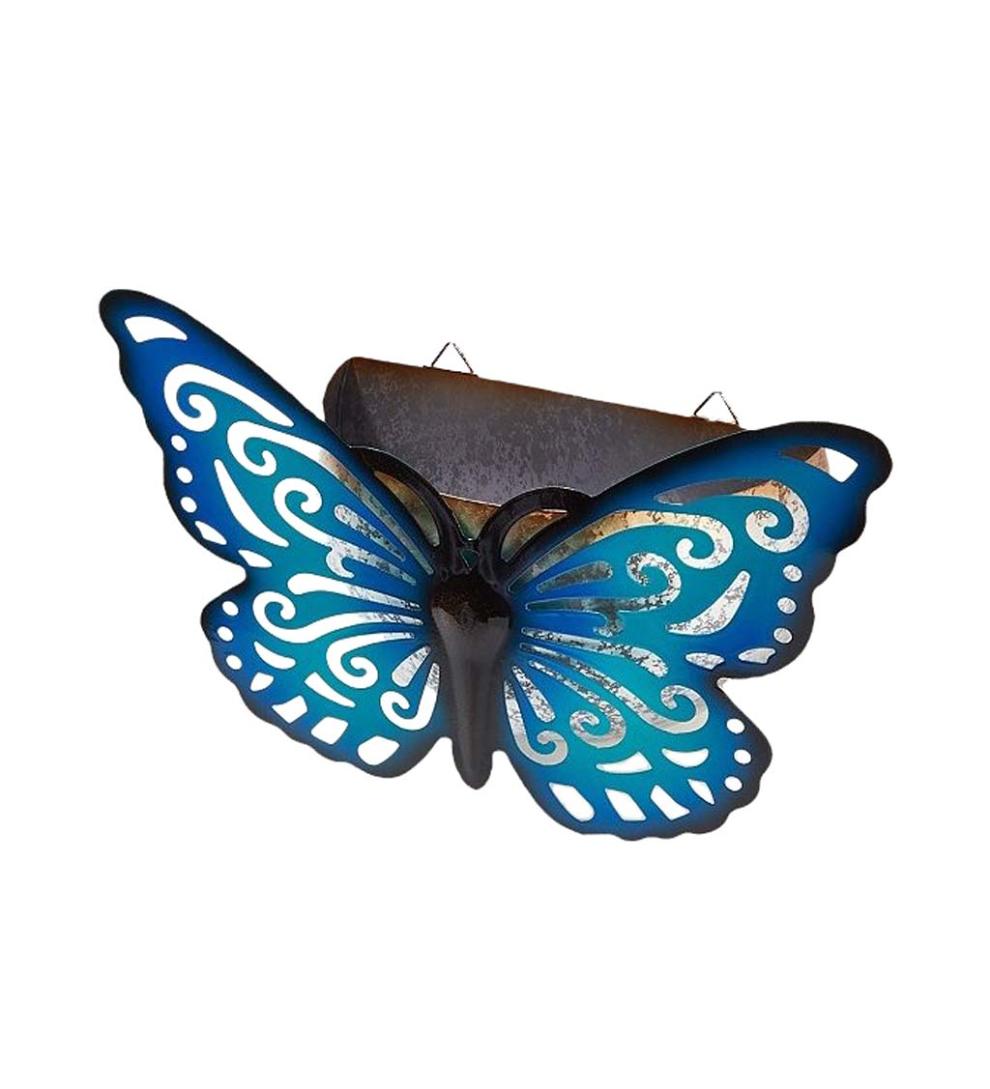 Plow & Hearth Home Accents Indoor Living Wall Mounted Butterfly Planter - Purple