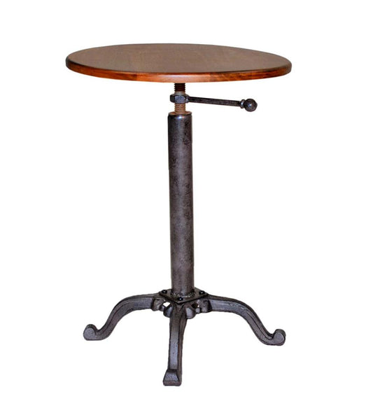 Plow & Hearth Home Office Indoor Living Adjustable Height Mango Wood And Metal Accent Table - Chestnut