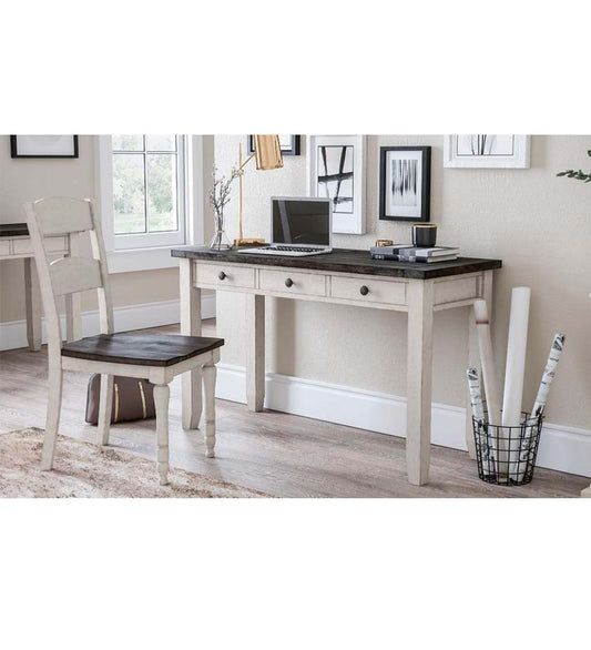 Plow & Hearth Home Office Indoor Living Cape Charles Reclaimed Wood Power Station Desk - White