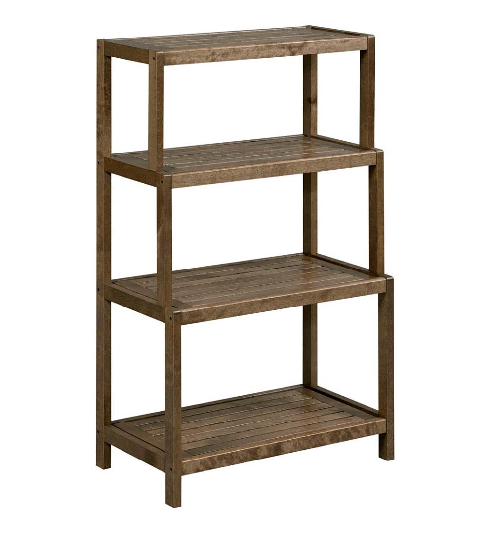 Plow & Hearth Home Office Indoor Living Farmhouse Four-Tier Shelf Bookcase - Antique Chestnut