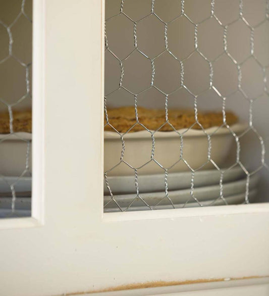 Plow & Hearth Hutches & Cupboards Indoor Living Chicken Wire Pantry - Avocado Green