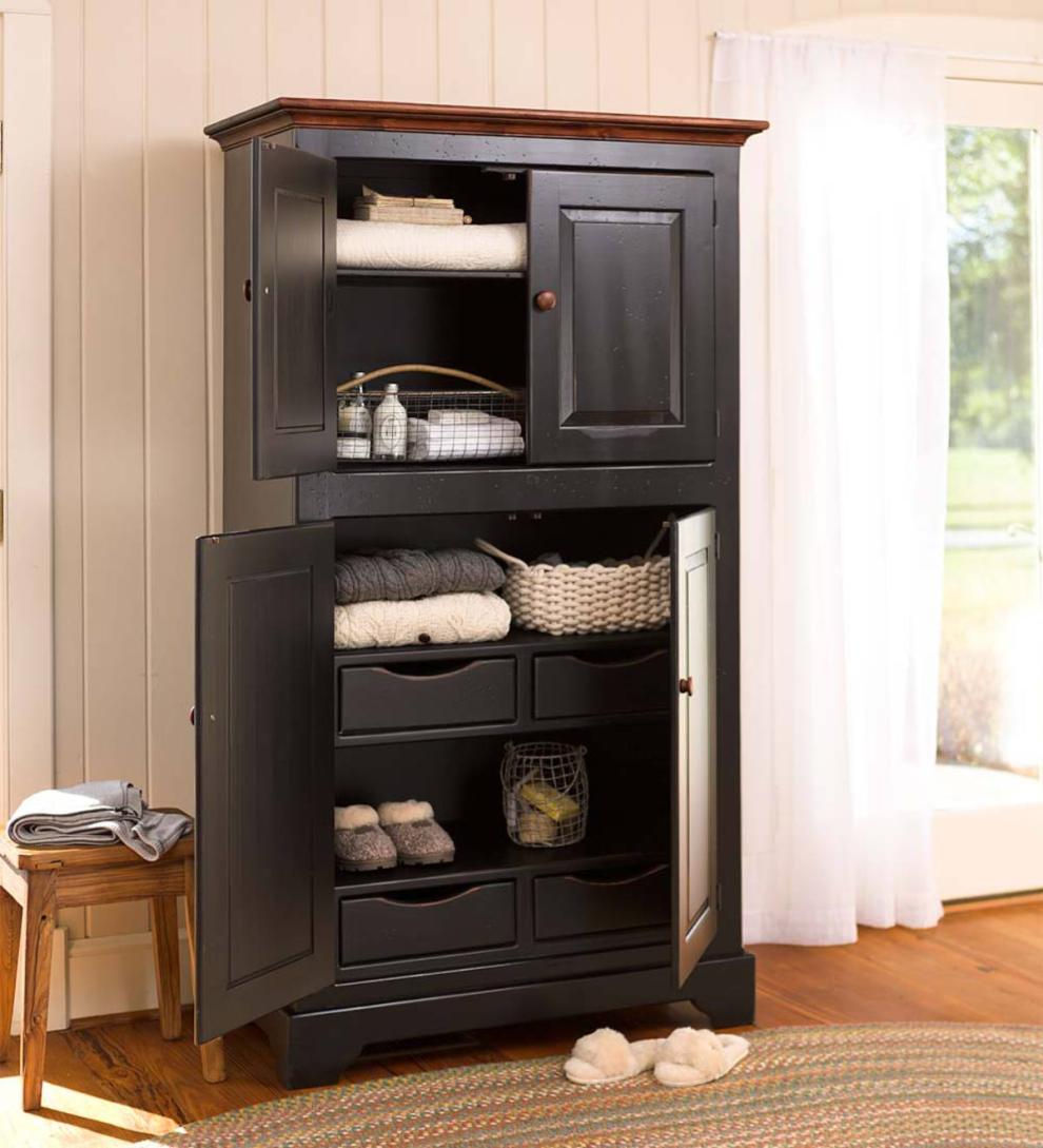 Plow & Hearth Hutches & Cupboards Indoor Living Large Country Wardrobe - Avocado Green