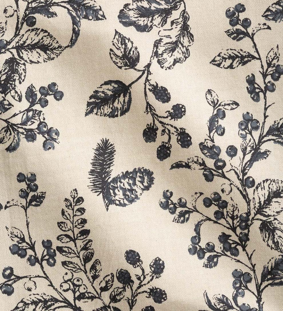 Plow & Hearth Insulated Curtains Indoor Living Botanical Toile Insulated Double-Lined Cotton Curtain Panel With Rod Pocket