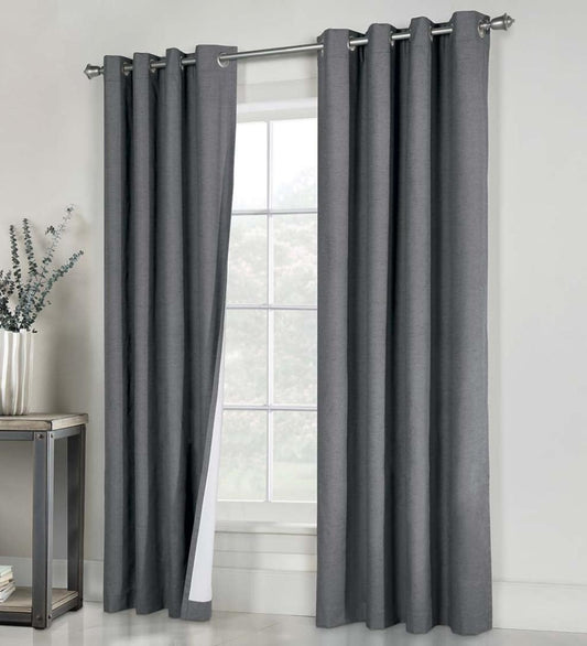 Plow & Hearth Insulated Curtains Indoor Living Thermaplus Slubbed Blackout Curtain Pairs With Grommets