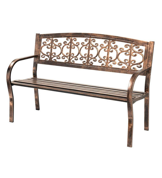 Plow & Hearth Metal Furniture Outdoor Living Montebello Metal Garden Bench