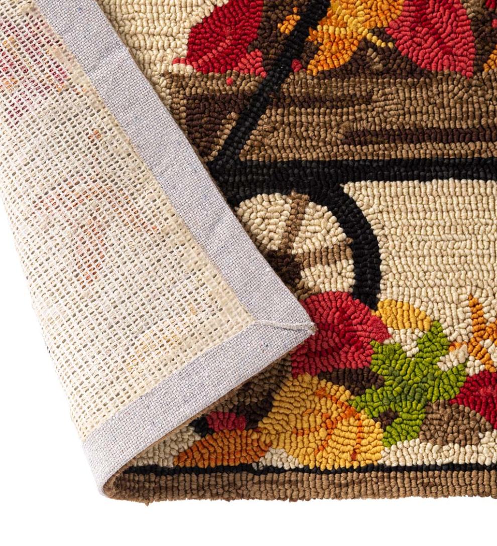 Plow & Hearth Small Accent Rugs Indoor Living Indoor/Outdoor Autumn Wagon Hooked Polypropylene Accent Rug