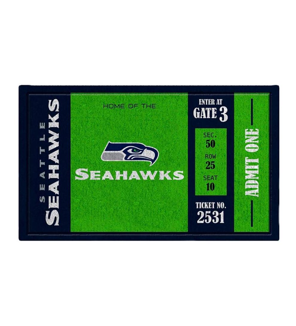 Plow & Hearth Small Accent Rugs Indoor Living Seattle Seahawks Durable Turf Mat