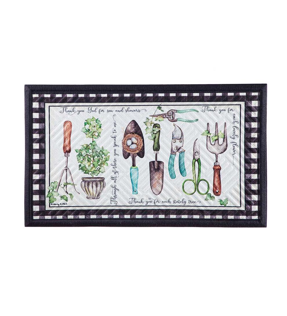 Plow & Hearth Small Accent Rugs Indoor Living Spiritual Potting Shed Embossed Floor Mat